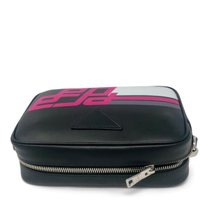 Prada Black City Calf Leather Logo Print  Bag 1BH093