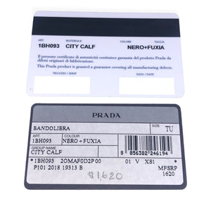 Prada Black City Calf Leather Logo Print  Bag 1BH093