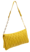 Load image into Gallery viewer, Miu Miu Yellow Lambskin Leather Matelasse Shoulder Bag/ Clutch